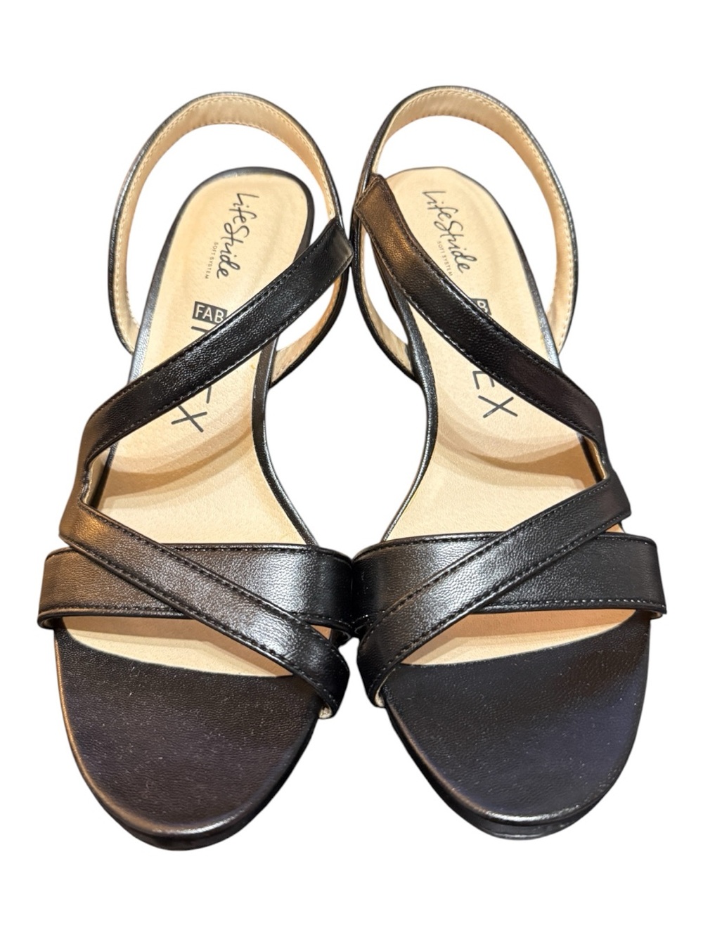 LifeStride Soft System FAB FLEX Black Slingback Heels | Women’s Size 7.5 Wide |